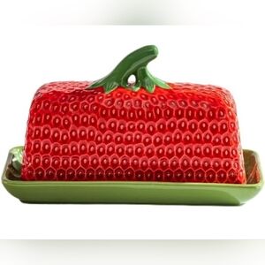 Strawberry Design Butter Dish